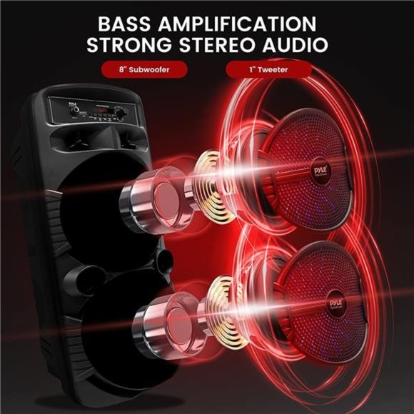 Portable Bluetooth PA Speaker System-600W Rechargeable Outdoor Bluetooth Speaker - Picture 3 of 6